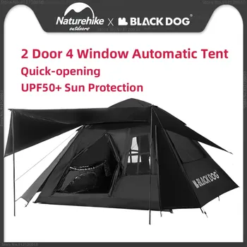 Naturehike-Blackdog Upgrade Автоматическая палатка с 2 дверями и 4 окнами, быстро Открывающаяся палатка для кемпинга на открытом воздухе, Портативная непромокаемая палатка с навесом