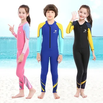 ZCCO Новый детский водолазный костюм, солнцезащитный цельный купальник, быстросохнущий купальник с длинным рукавом для мальчиков и девочек, гидрокостюм