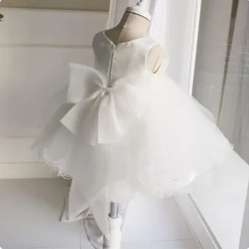Блестящие кристаллы, расшитые бисером платья цветочниц для свадьбы 2023 Иллюзионное бальное платье с длинными рукавами Для первого причастия