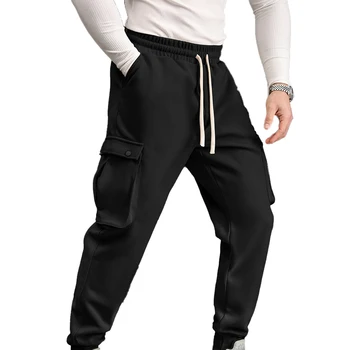 Брюки Мужские брюки дышащие повседневные брюки для бега трусцой Мужские брюки с наружным карманом Простые мягкие спортивные модные