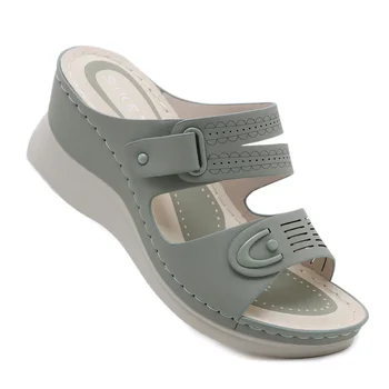 Женские тапочки на платформе, модная повседневная пляжная обувь в стиле ретро, женские ортопедические сандалии с открытым носком, удобные Sandalias De Mujer