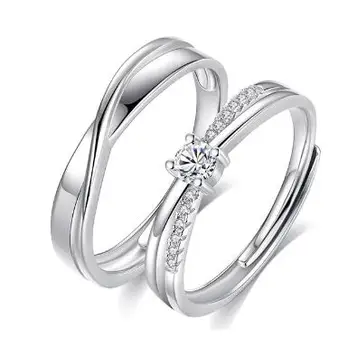Кольцо из стерлингового серебра на День Святого Валентина Для пары Мужчин и женщин, Легкое Роскошное кольцо для влюбленной пары, Новое