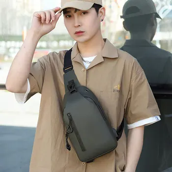 модная новая однотонная нагрудная сумка на открытом воздухе, повседневная большая вместительная интернет-знаменитость, текстурная сумка через плечо в корейском стиле, простая сумка