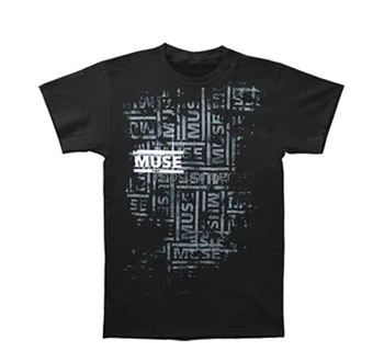 Модная хлопковая футболка с короткими рукавами, бесплатная доставка, повторение логотипа Muse, мужская черная футболка