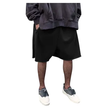Новые хлопковые мягкие шорты, мужские повседневные короткие штаны для бега трусцой, Летние мужские свободные шорты для бега Винтажные короткие брюки Уличная одежда